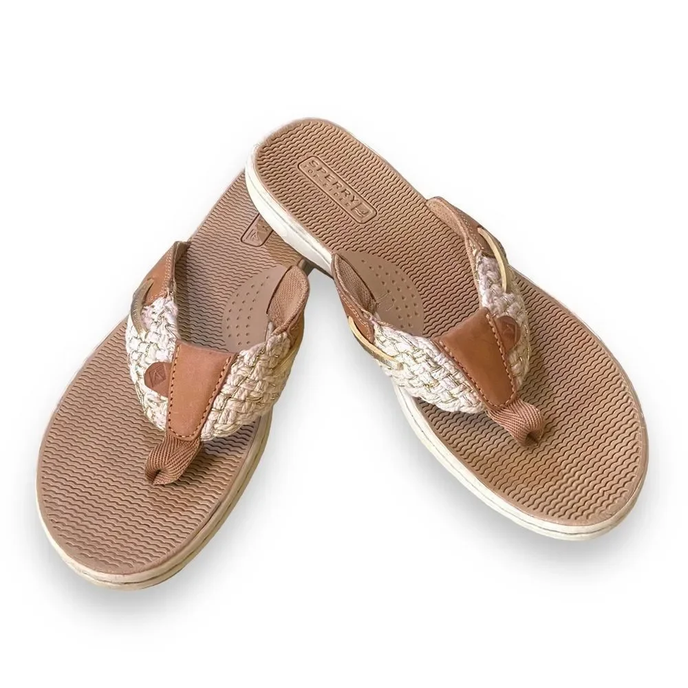 Sperry Parrotfish Flip-Flop Thong Sandals Sahara Gold Size 7 - Picture 2 of 5